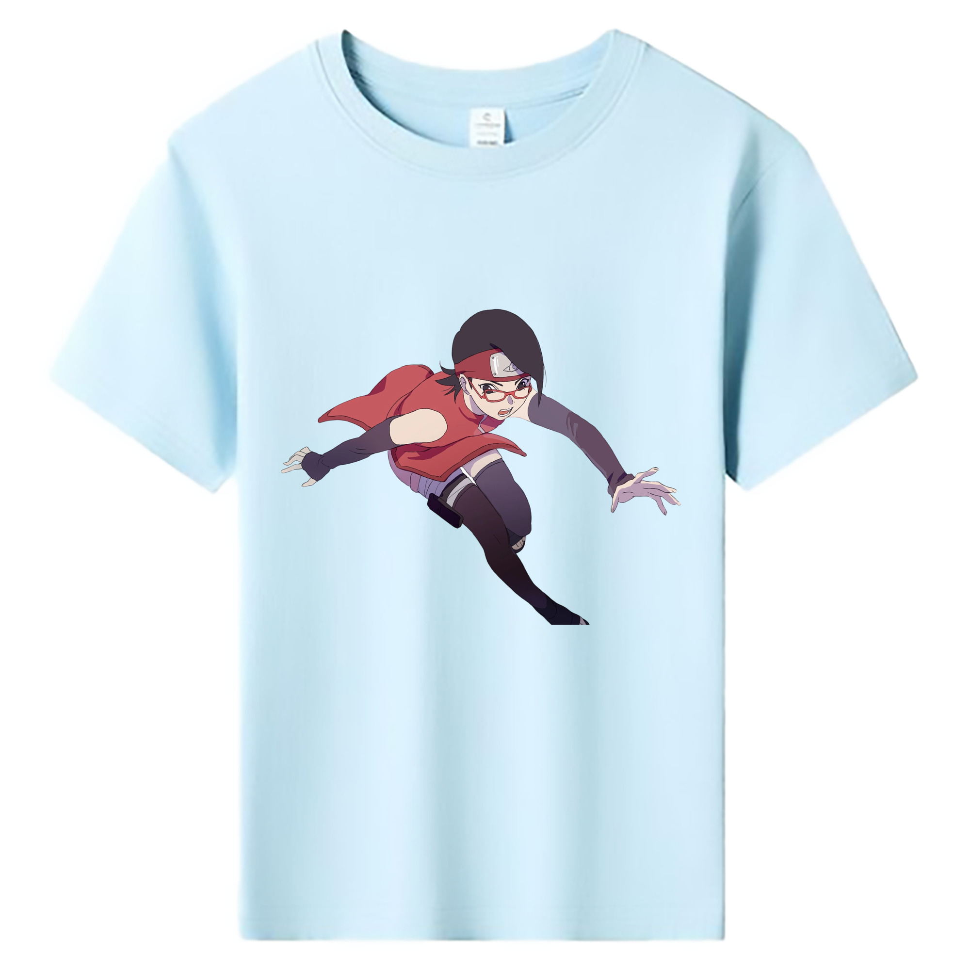 （画像用） NARUTO -ナルト- うちは サラダ Uchiha Sarada 綿100％キッズTシャツ（フロントプリント）